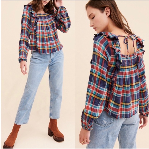 Free People Plaid Top - Picture 4 of 6